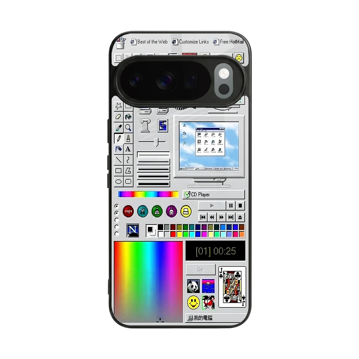 Paint Retro back phone cover | glass case for google pixel 10 pro