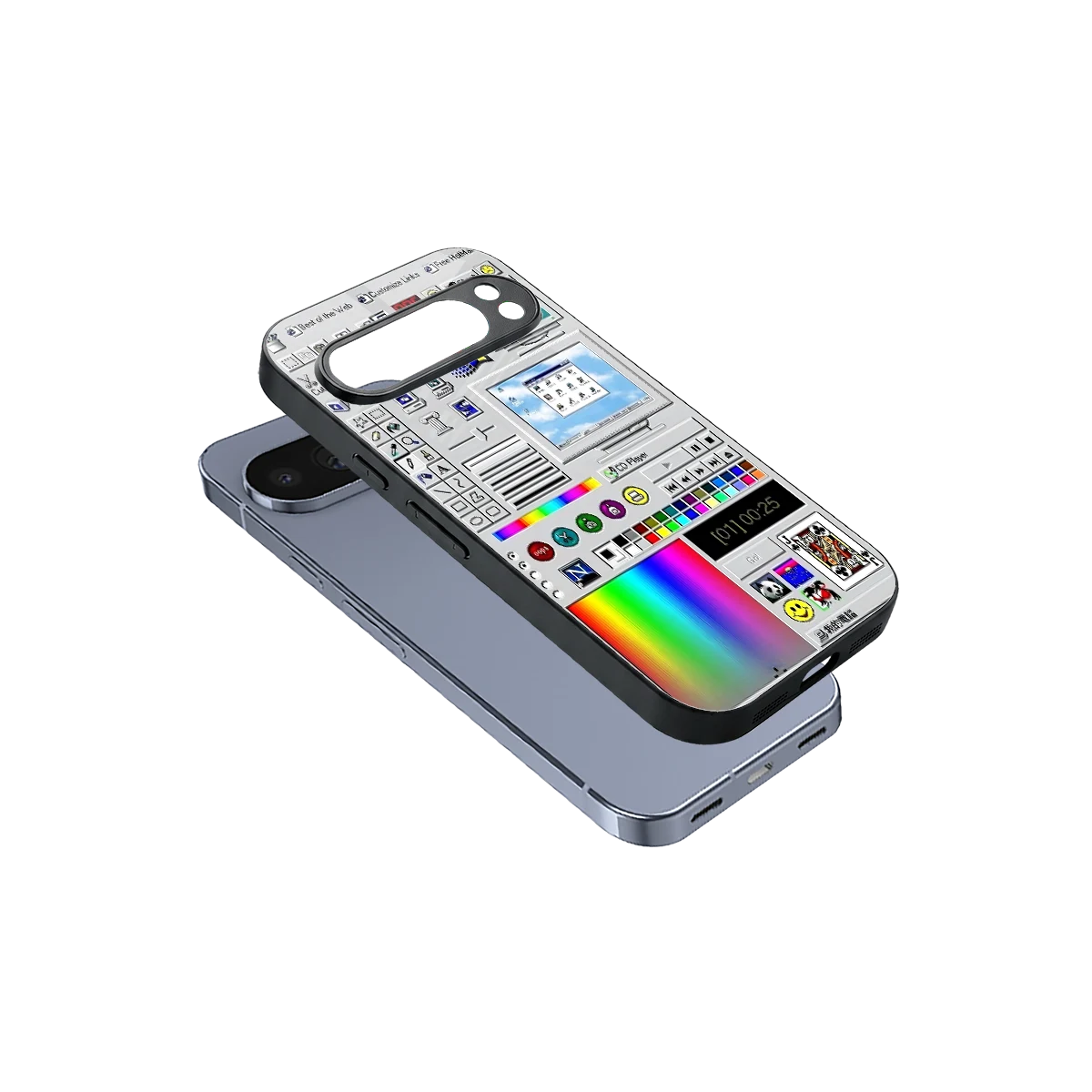 Paint Retro sleek google pixel 10 pro cover with tempered glass back and TPU edges