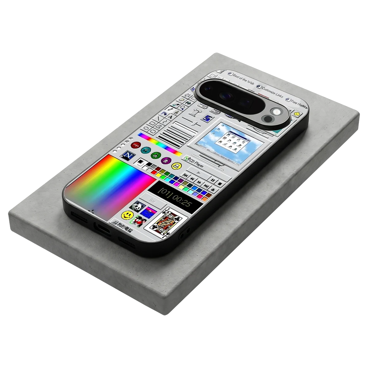 Paint Retro stylish phone case for google pixel 10 pro | glossy glass and slim fit