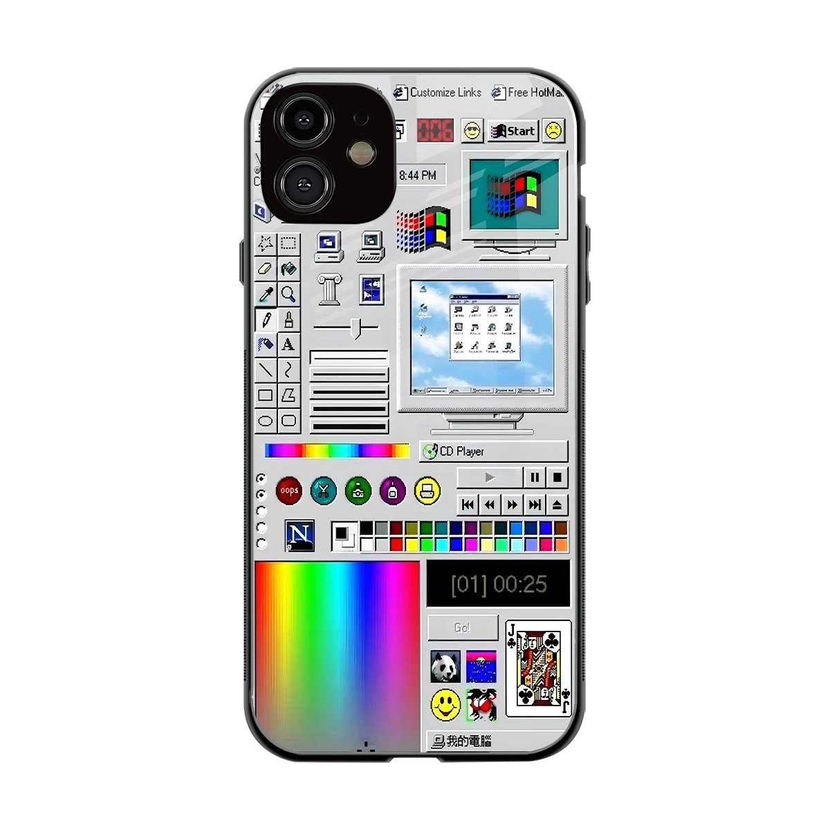 Paint Retro back phone cover | glass case for iphone 12