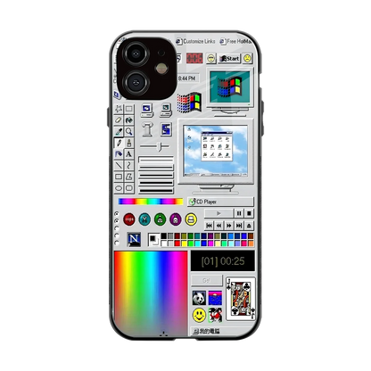 Paint Retro back phone cover | glass case for iphone 12