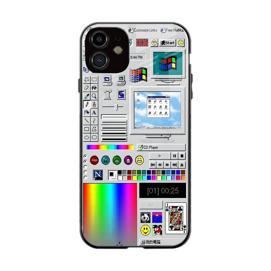 Paint Retro back phone cover | glass case for iphone 12
