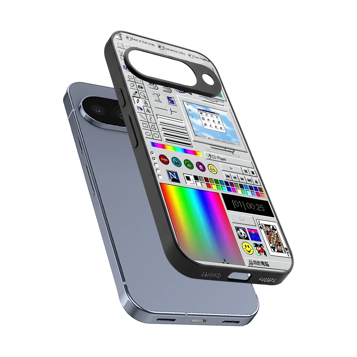Paint Retro sleek google pixel 10 cover with tempered glass back and TPU edges