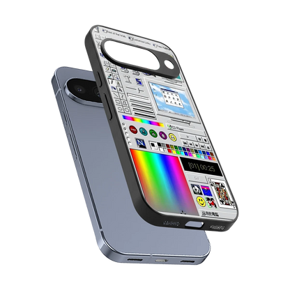 Paint Retro sleek google pixel 10 cover with tempered glass back and TPU edges