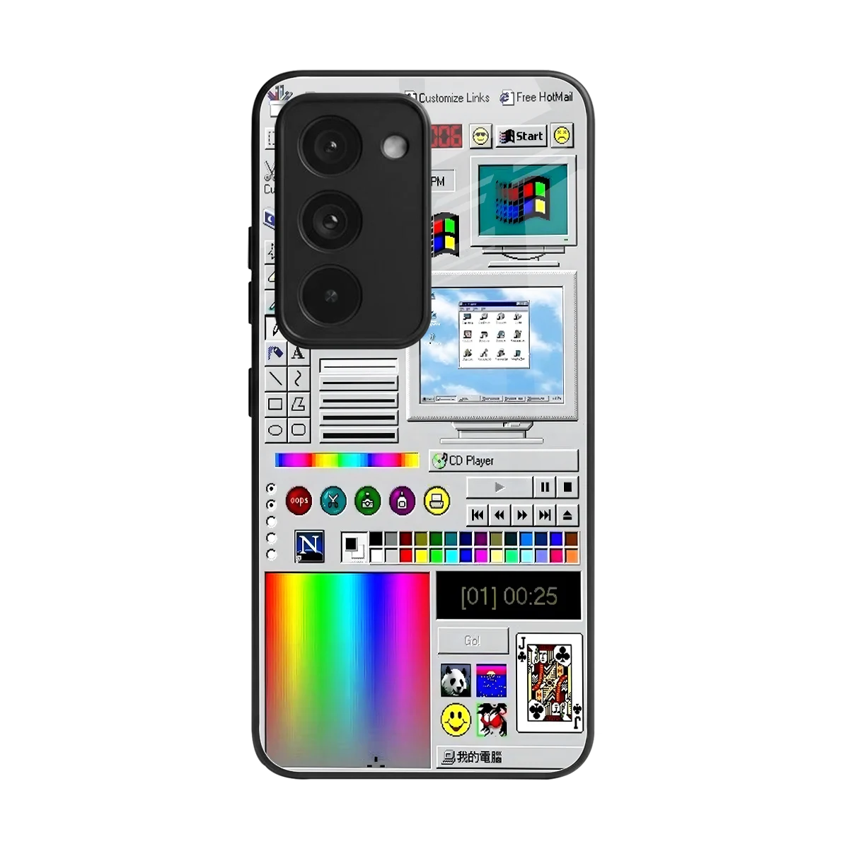 Paint Retro back phone cover | glass case for redmi 15 5g
