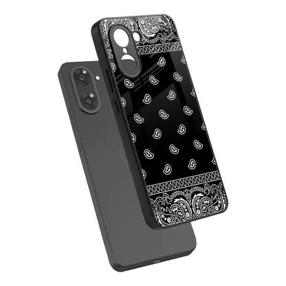 Paisley Black sleek oneplus nord ce5 5g cover with tempered glass back and TPU edges