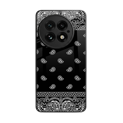 Paisley Black back phone cover | glass case for oneplus 13