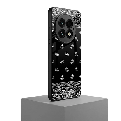 Paisley Black oneplus 13 mobile cover | shockproof glass phone case