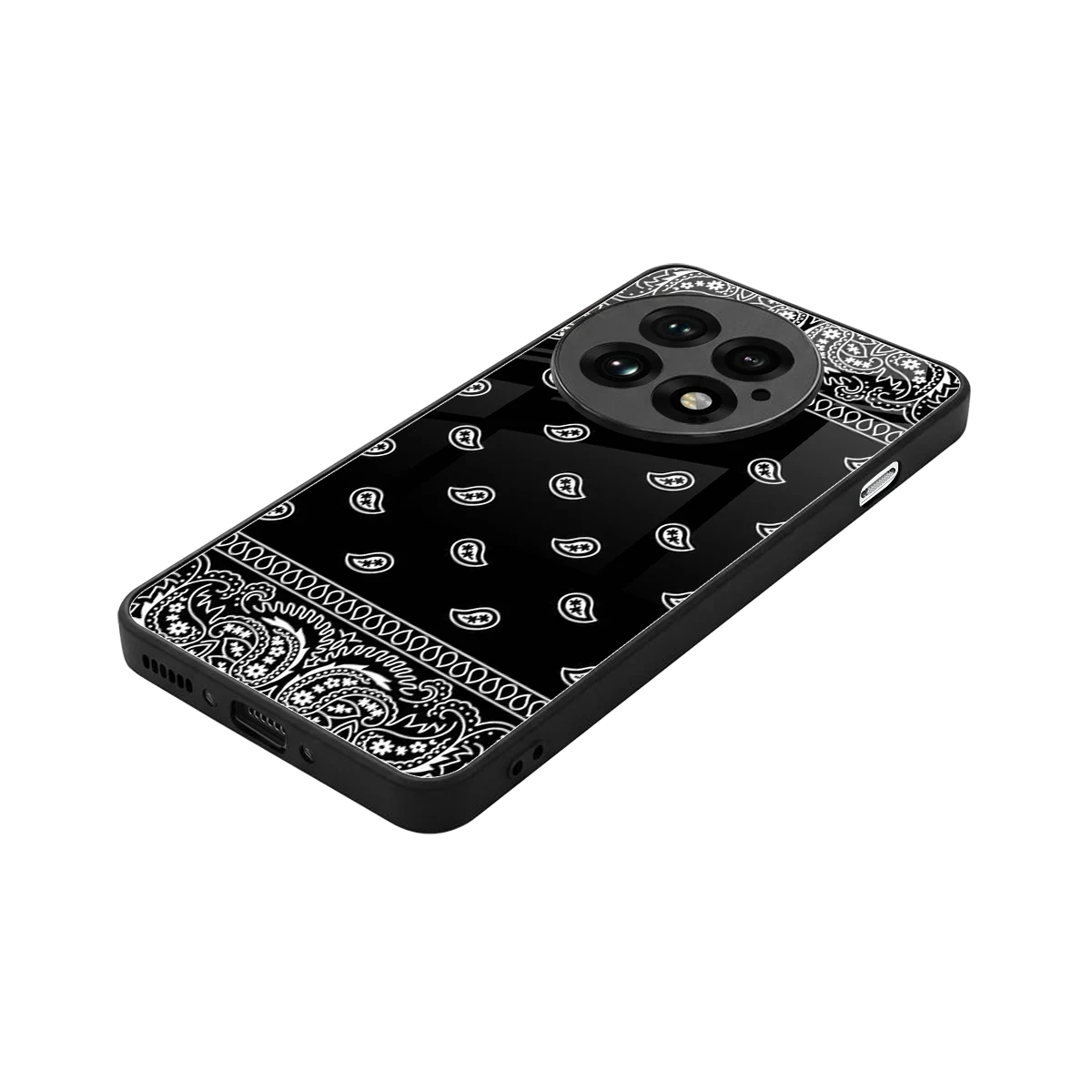Paisley Black stylish phone case for oneplus 13 | glossy glass and slim fit