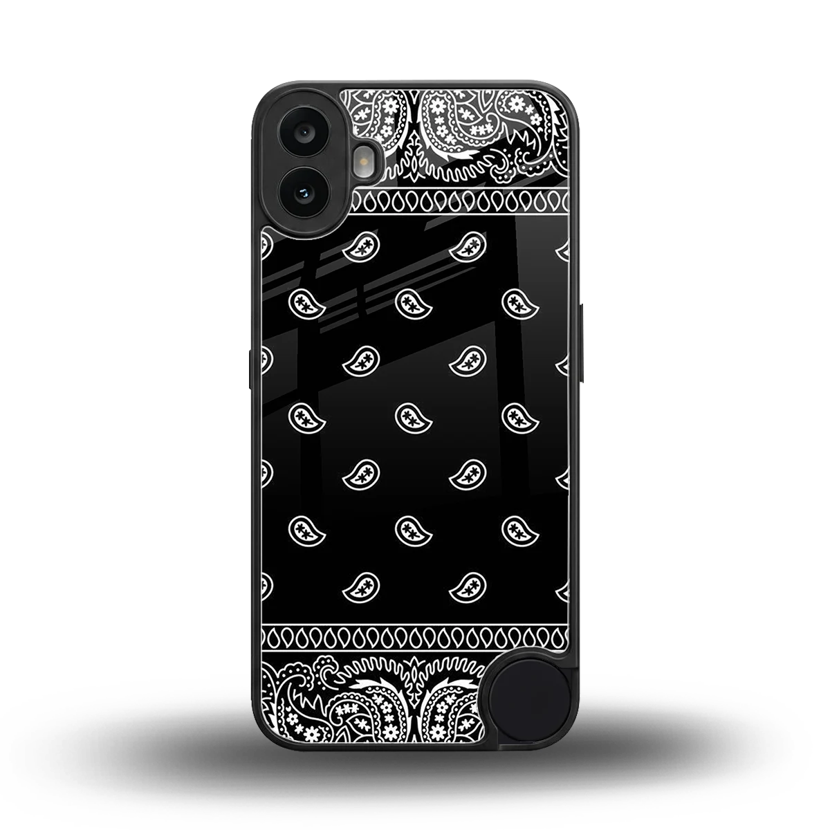 Paisley Black back phone cover | glass case for cmf nothing phone 1