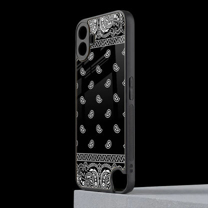 Paisley Black cmf nothing phone 1 mobile cover | shockproof glass phone case