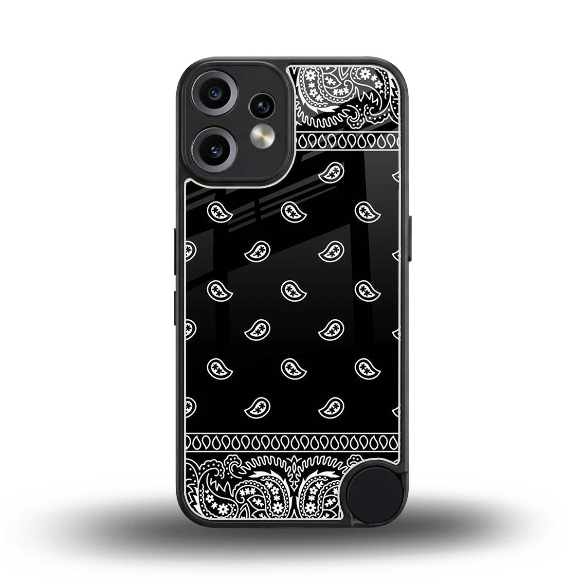Paisley Black back phone cover | glass case for cmf nothing phone 2 pro