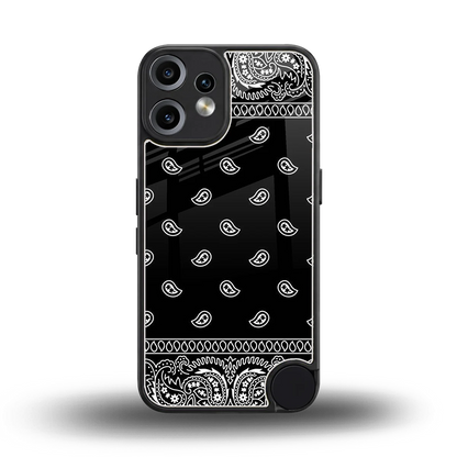 Paisley Black back phone cover | glass case for cmf nothing phone 2 pro