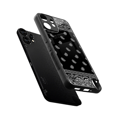Paisley Black sleek cmf nothing phone 2 pro cover with tempered glass back and TPU edges