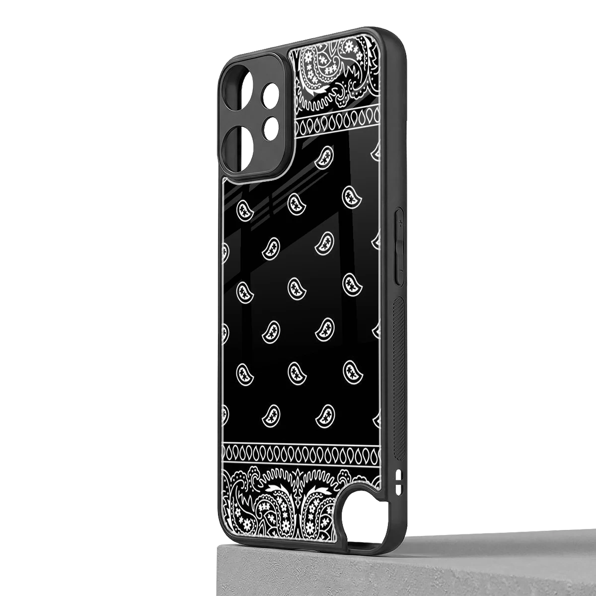Paisley Black cmf nothing phone 2 pro mobile cover | shockproof glass phone case