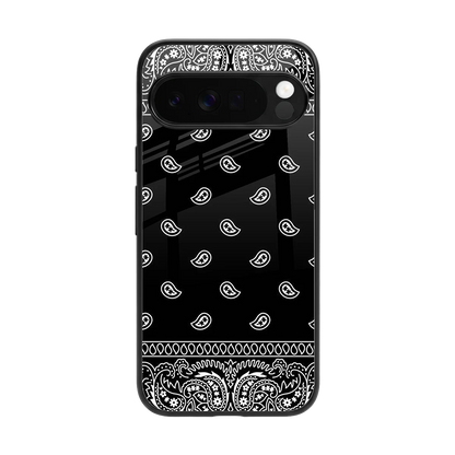 Paisley Black back phone cover | glass case for google pixel 10 pro xl