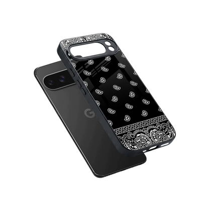 Paisley Black sleek google pixel 10 pro xl cover with tempered glass back and TPU edges