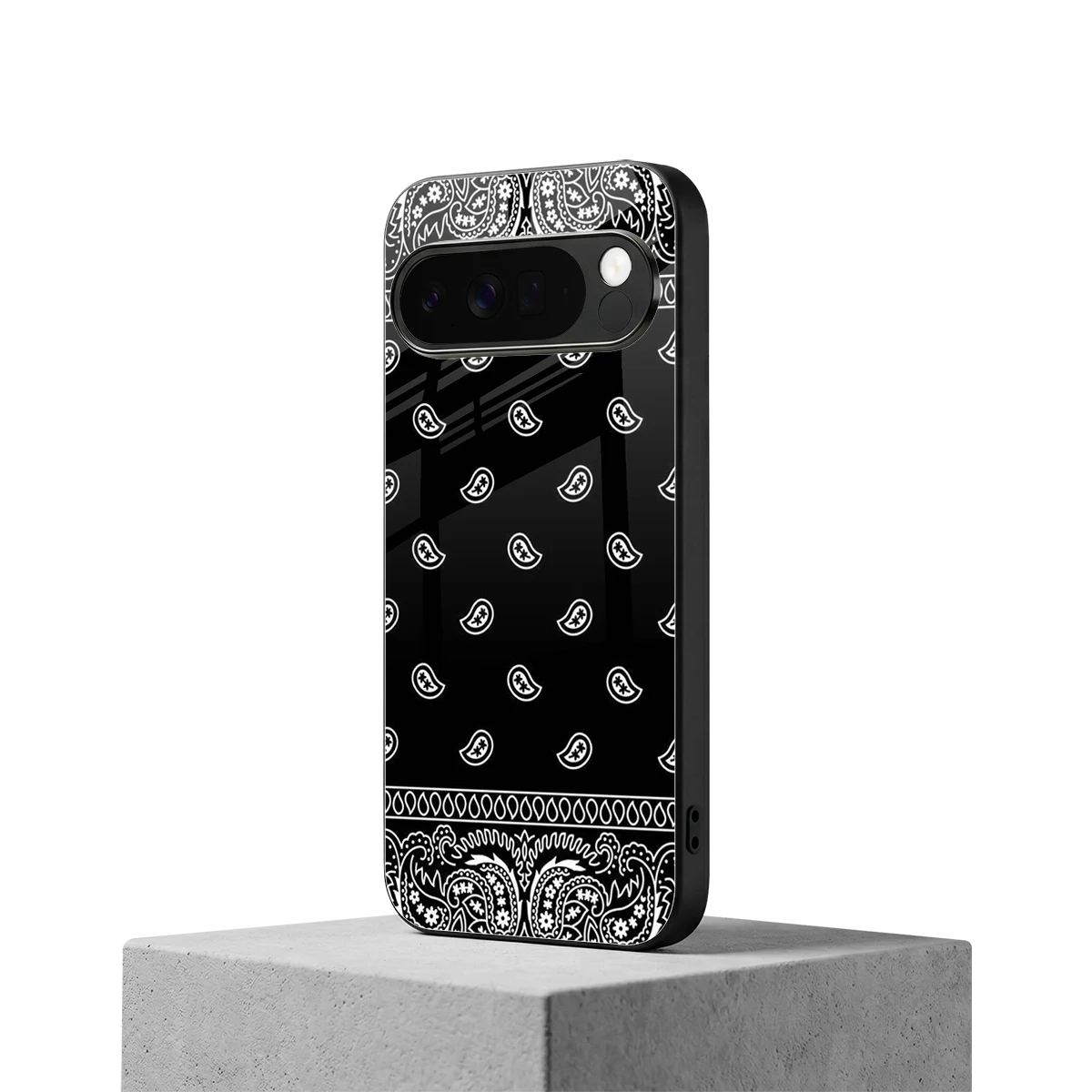 Paisley Black google pixel 10 pro xl mobile cover | shockproof glass phone case