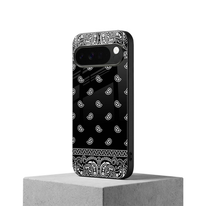 Paisley Black google pixel 10 pro xl mobile cover | shockproof glass phone case