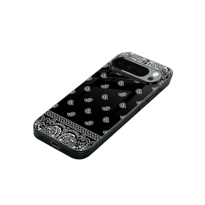 Paisley Black stylish phone case for google pixel 10 pro xl | glossy glass and slim fit