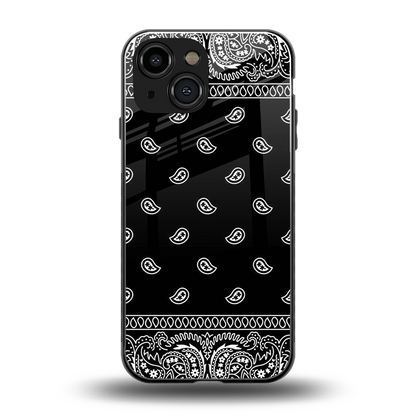 Paisley Black back phone cover | glass case for iphone 13 mini