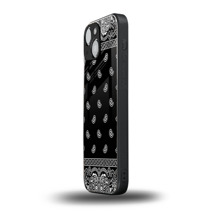 Paisley Black iphone 13 mini mobile cover | shockproof glass phone case
