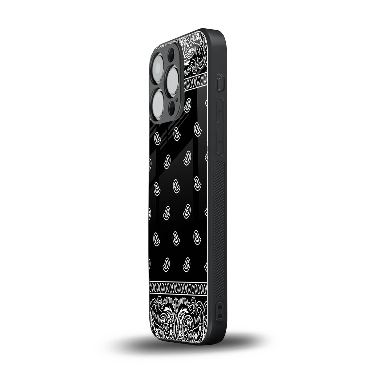 Paisley Black iphone 13 pro mobile cover | shockproof glass phone case