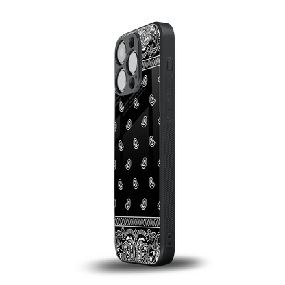 Paisley Black iphone 12 pro mobile cover | shockproof glass phone case