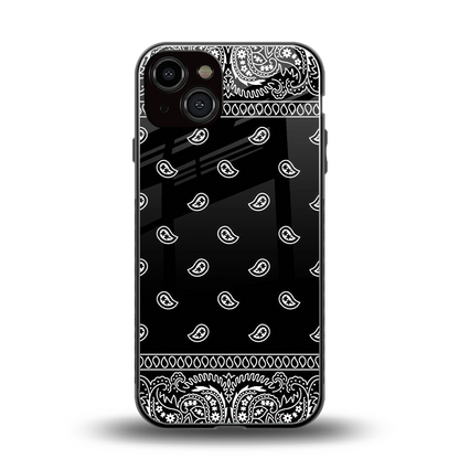 Paisley Black back phone cover | glass case for iphone 13