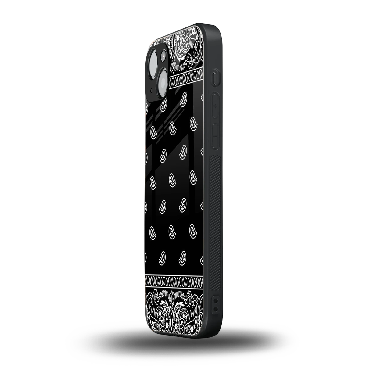 Paisley Black iphone 14 mobile cover | shockproof glass phone case