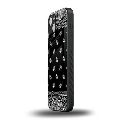 Paisley Black iphone 14 mobile cover | shockproof glass phone case
