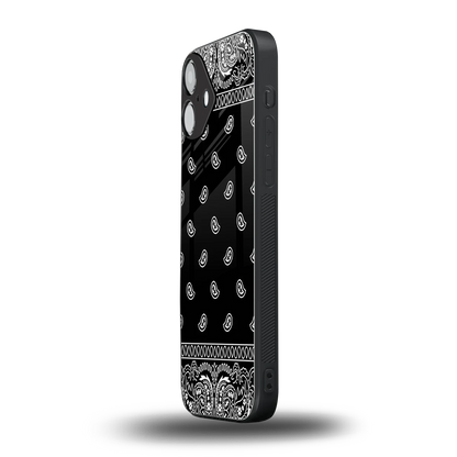 Paisley Black iphone 16 plus mobile cover | shockproof glass phone case