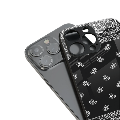 Paisley Black Phone Case for Iphone 16 | Glass Case
