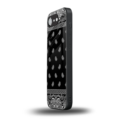Paisley Black iphone 16e mobile cover | shockproof glass phone case