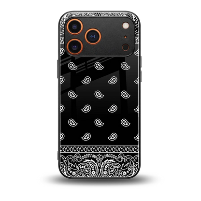 Paisley Black back phone cover | glass case for iphone 17 pro