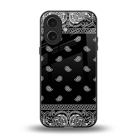 Paisley Black back phone cover | glass case for iphone 17