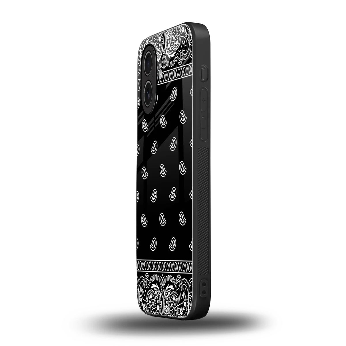 Paisley Black iphone 17 mobile cover | shockproof glass phone case