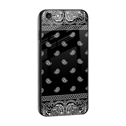 Paisley Black sleek iphone 6s plus cover with tempered glass back and TPU edges