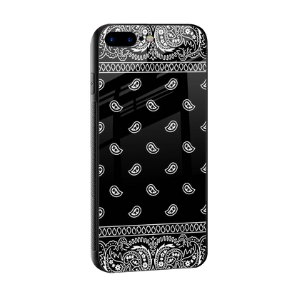Paisley Black sleek iphone 8 plus cover with tempered glass back and TPU edges
