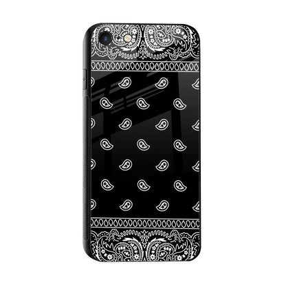 Paisley Black sleek iphone 7 cover with tempered glass back and TPU edges