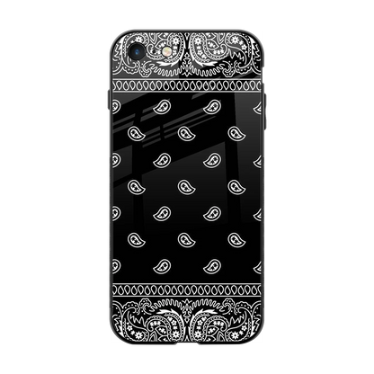 Paisley Black back phone cover | glass case for iphone 7