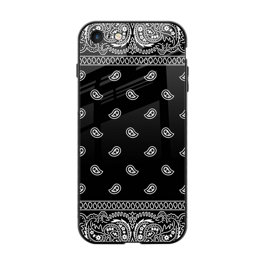 Paisley Black back phone cover | glass case for iphone 7