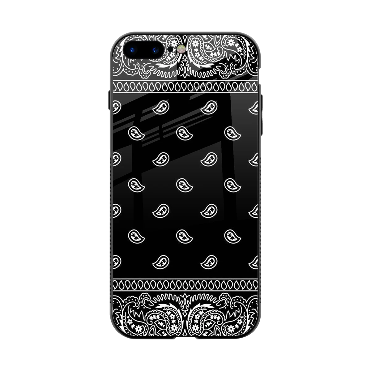 Paisley Black back phone cover | glass case for iphone 8 plus
