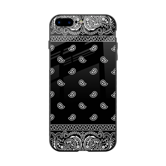 Paisley Black back phone cover | glass case for iphone 8 plus
