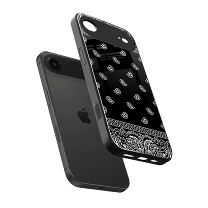 Paisley Black sleek iphone air cover with tempered glass back and TPU edges