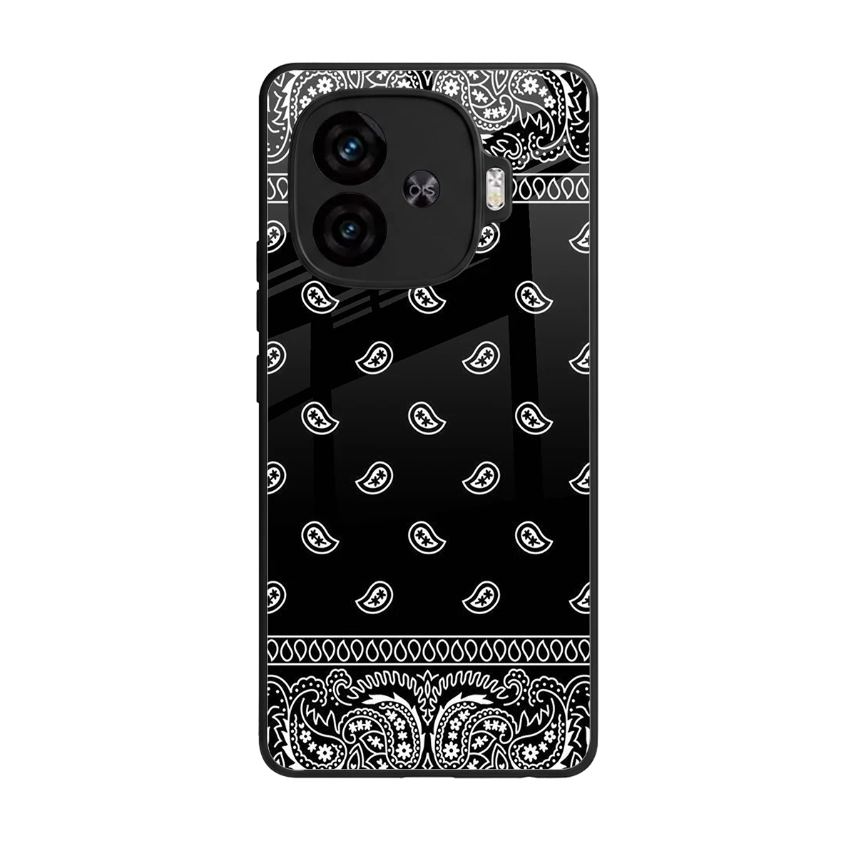 Paisley Black back phone cover | glass case for iqoo neo 10r 5g