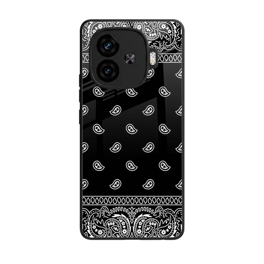 Paisley Black back phone cover | glass case for iqoo neo 10r 5g