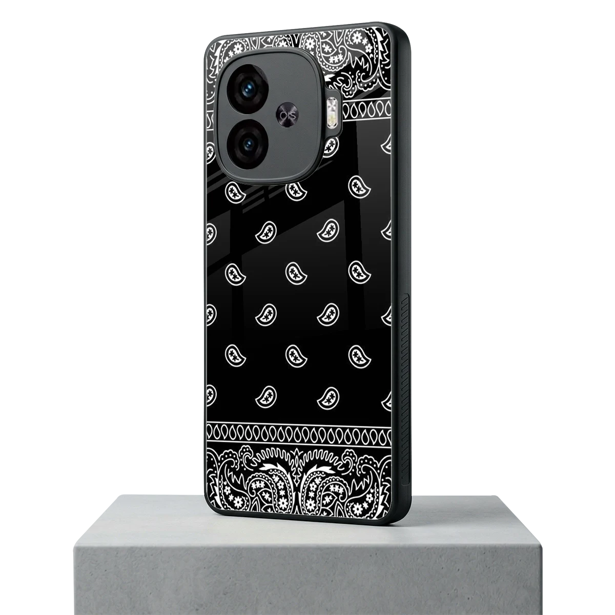 Paisley Black iqoo neo 10r 5g mobile cover | shockproof glass phone case