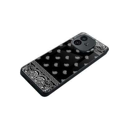 Paisley Black stylish phone case for iqoo neo 10r 5g | glossy glass and slim fit