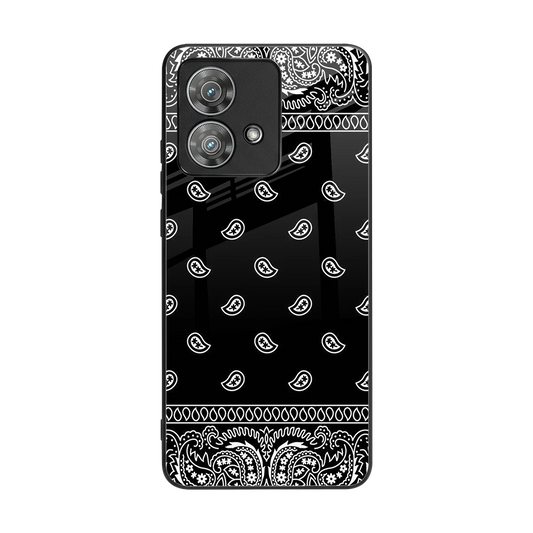 Paisley Black back phone cover | glass case for motorola edge 40 neo 5g